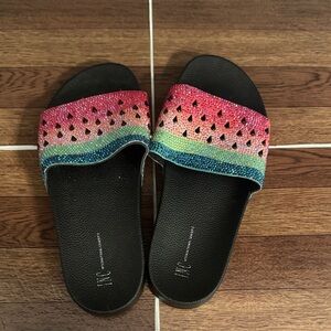 INC International Concepts Multicolor Watermelon Slide Sandals